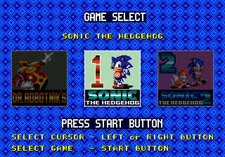 Заставка игры Sonic Compilation